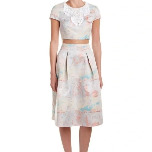 BCBGMAXAZRIA Adna Open-Back Embellished Jacquard Two-Piece Set - Picture 1 of 5